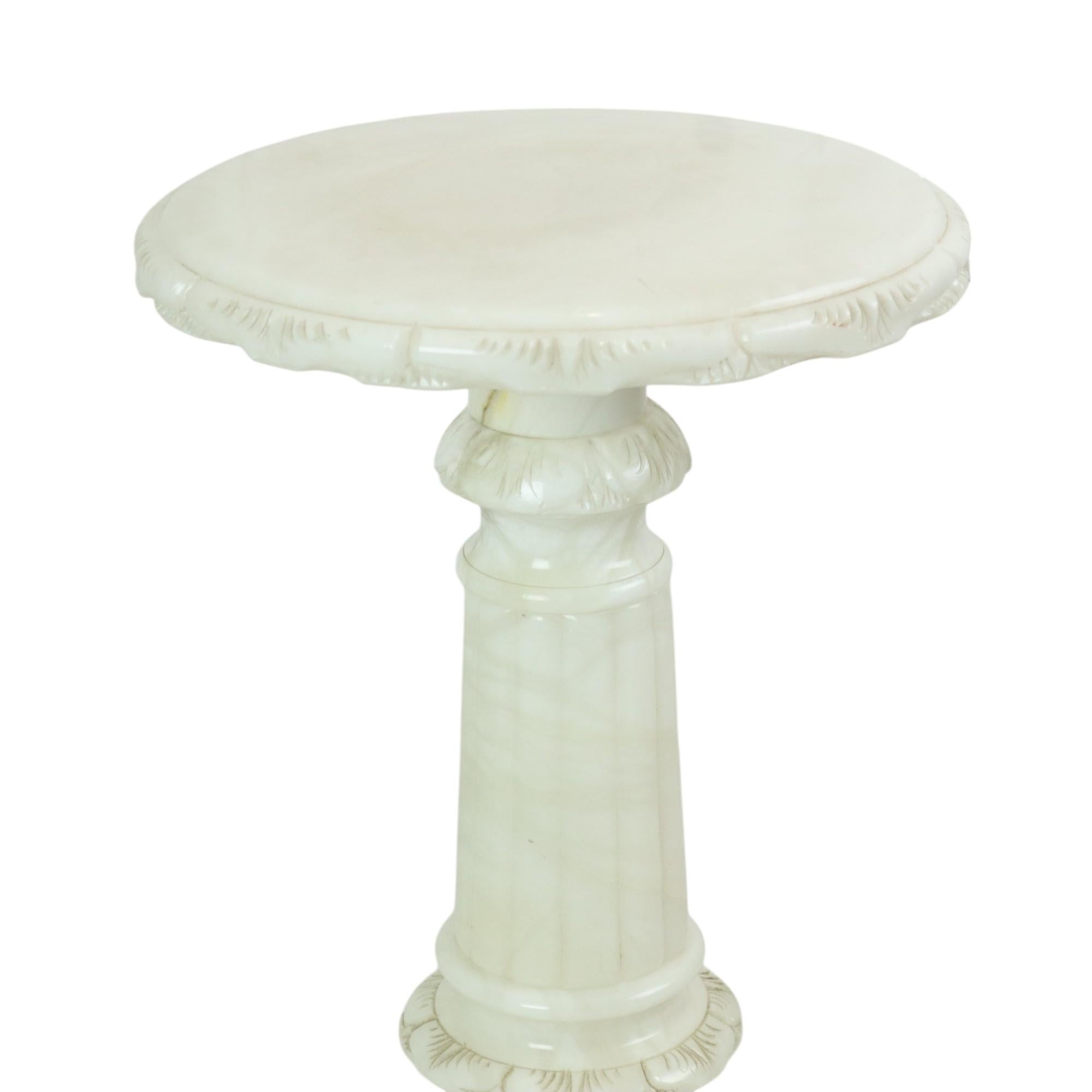 Beleuchtete Vintage-Beistelltisch-Säulen-Säulen-Säulen-Lampe, Alabaster, Naturstein im Angebot 11