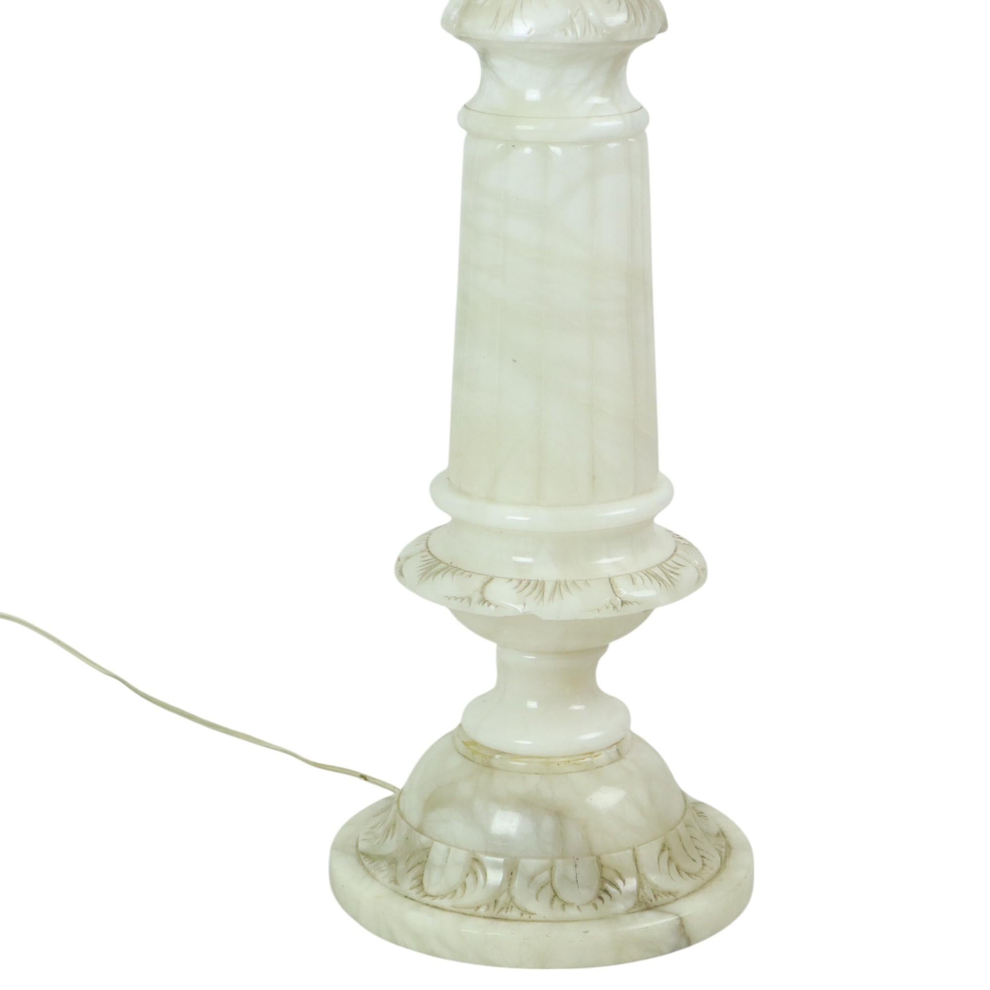 Beleuchtete Vintage-Beistelltisch-Säulen-Säulen-Säulen-Lampe, Alabaster, Naturstein im Angebot 12