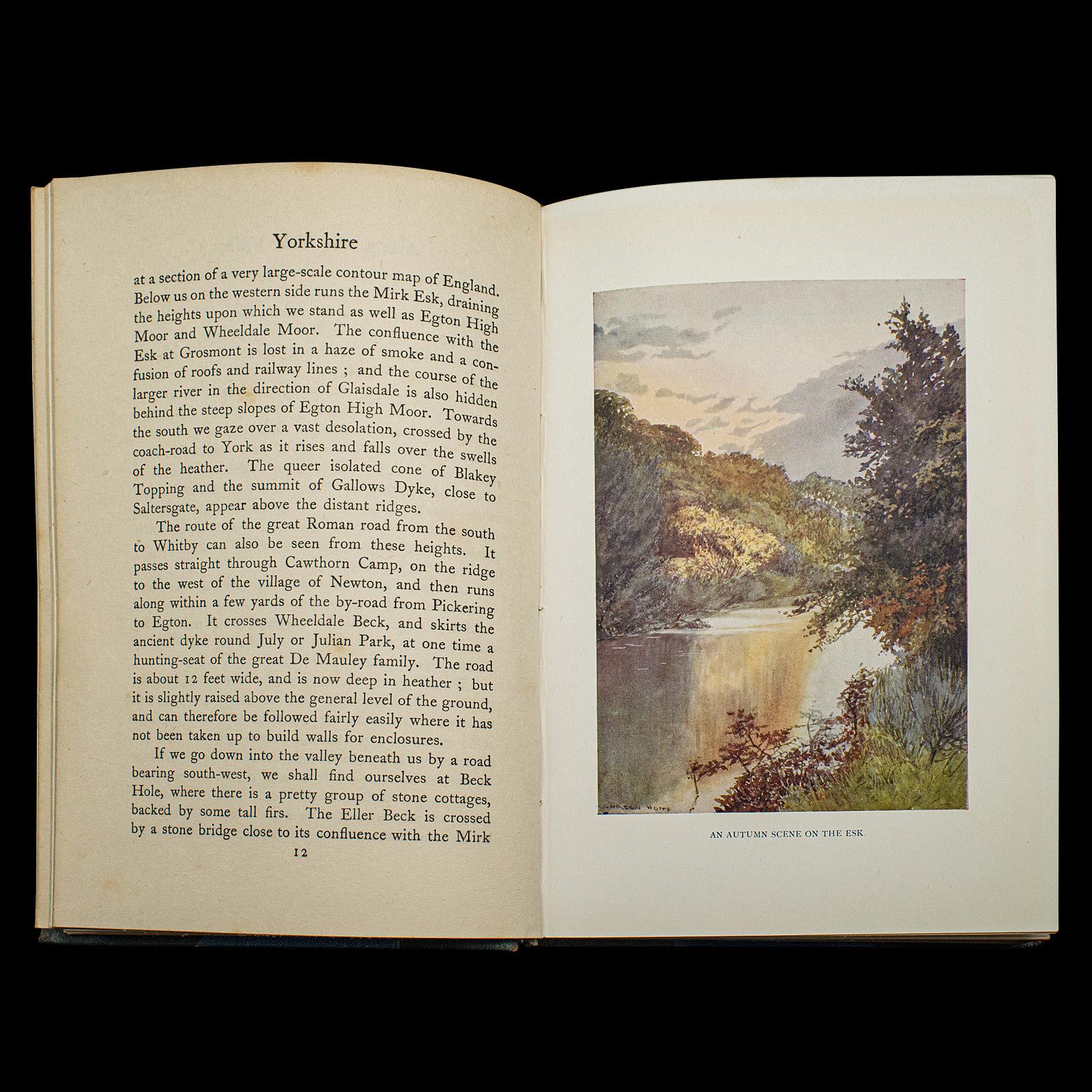 20th Century Vintage Illustrated Book, Yorkshire By George Home, English, County Travel Guide For Sale