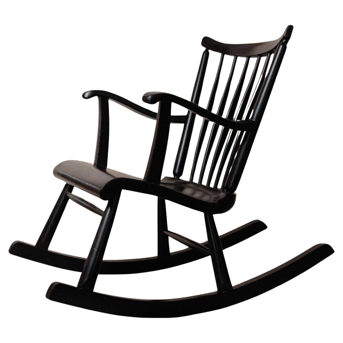 Vintage Ilmari Lappalainen For Asko Rocking Chair - Scandinavian 1960s Design For Sale