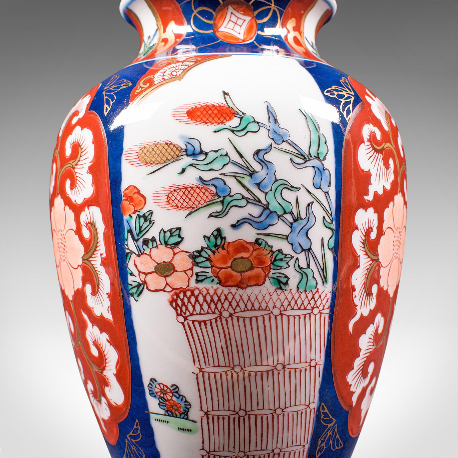 Vintage Imari Vase, Japanese, Ceramic Baluster Urn, Late Art Deco, Circa 1940 For Sale 1