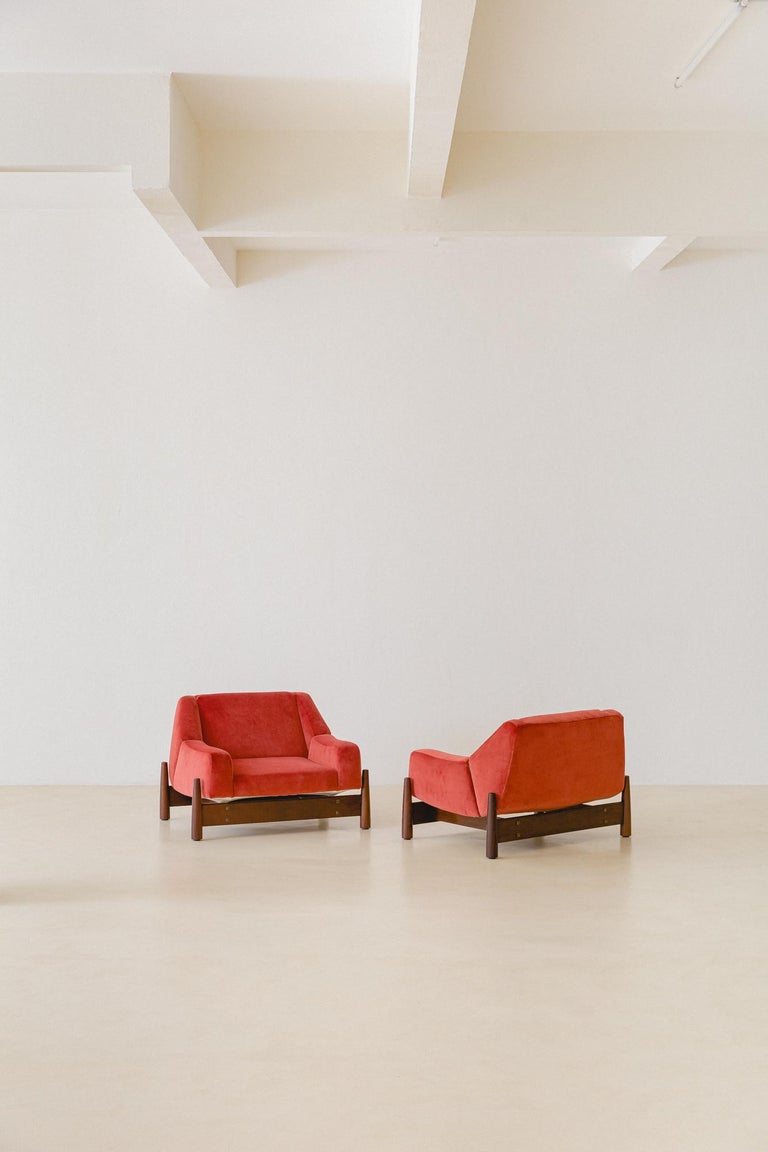 Mid-20th Century Vintage Imbuia Armchairs by Móveis Cimo, 1960s, Brazilian Midcentury For Sale