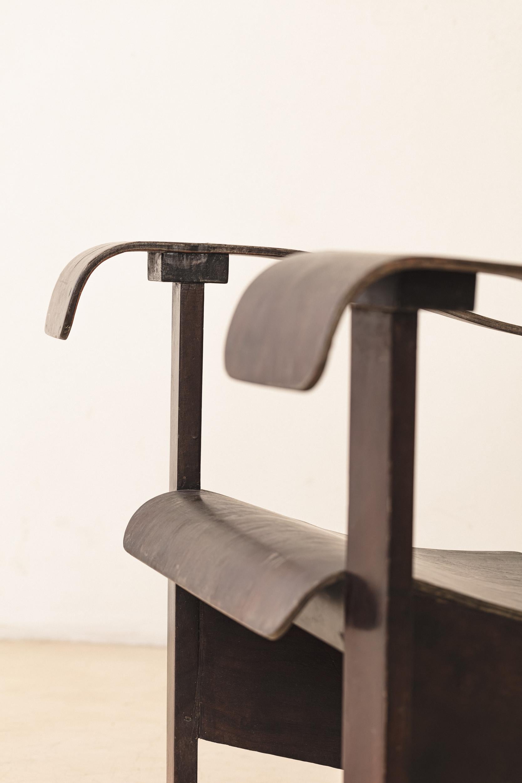 Silla de salón Vintage Imbuia de Móveis Cimo, Años 60, Brasil Mediados de siglo en venta 5