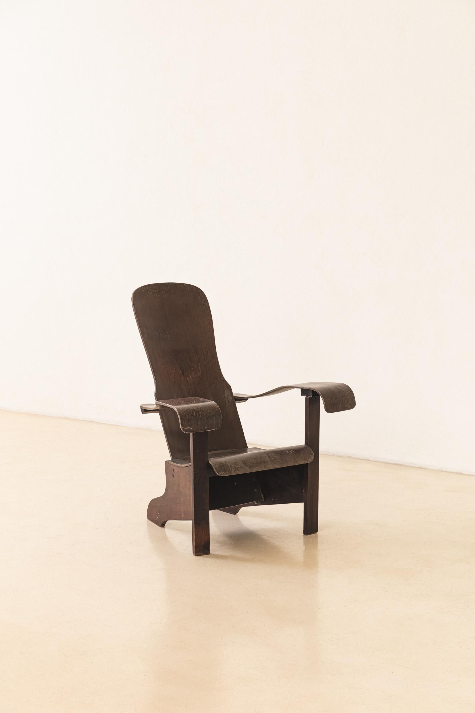 Silla de salón Vintage Imbuia de Móveis Cimo, Años 60, Brasil Mediados de siglo Moderno de mediados de siglo en venta
