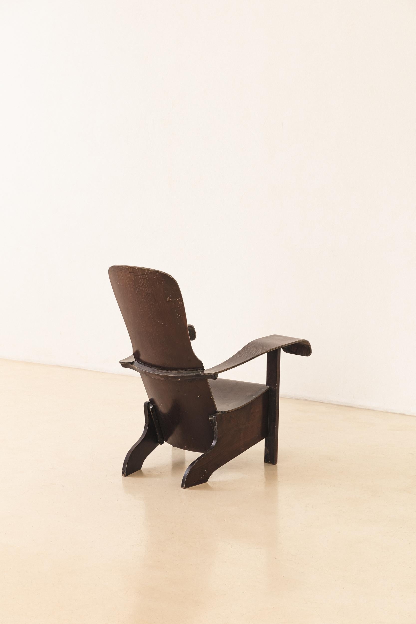 Silla de salón Vintage Imbuia de Móveis Cimo, Años 60, Brasil Mediados de siglo en Bueno estado para la venta en New York, NY