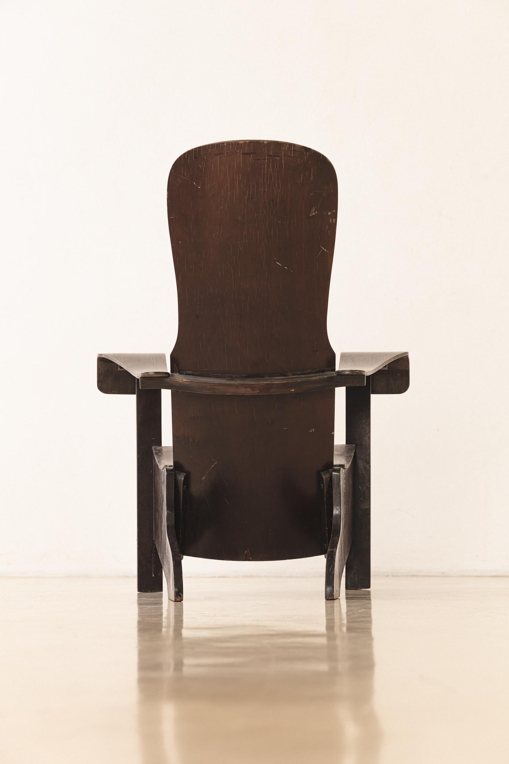 Silla de salón Vintage Imbuia de Móveis Cimo, Años 60, Brasil Mediados de siglo en venta 1