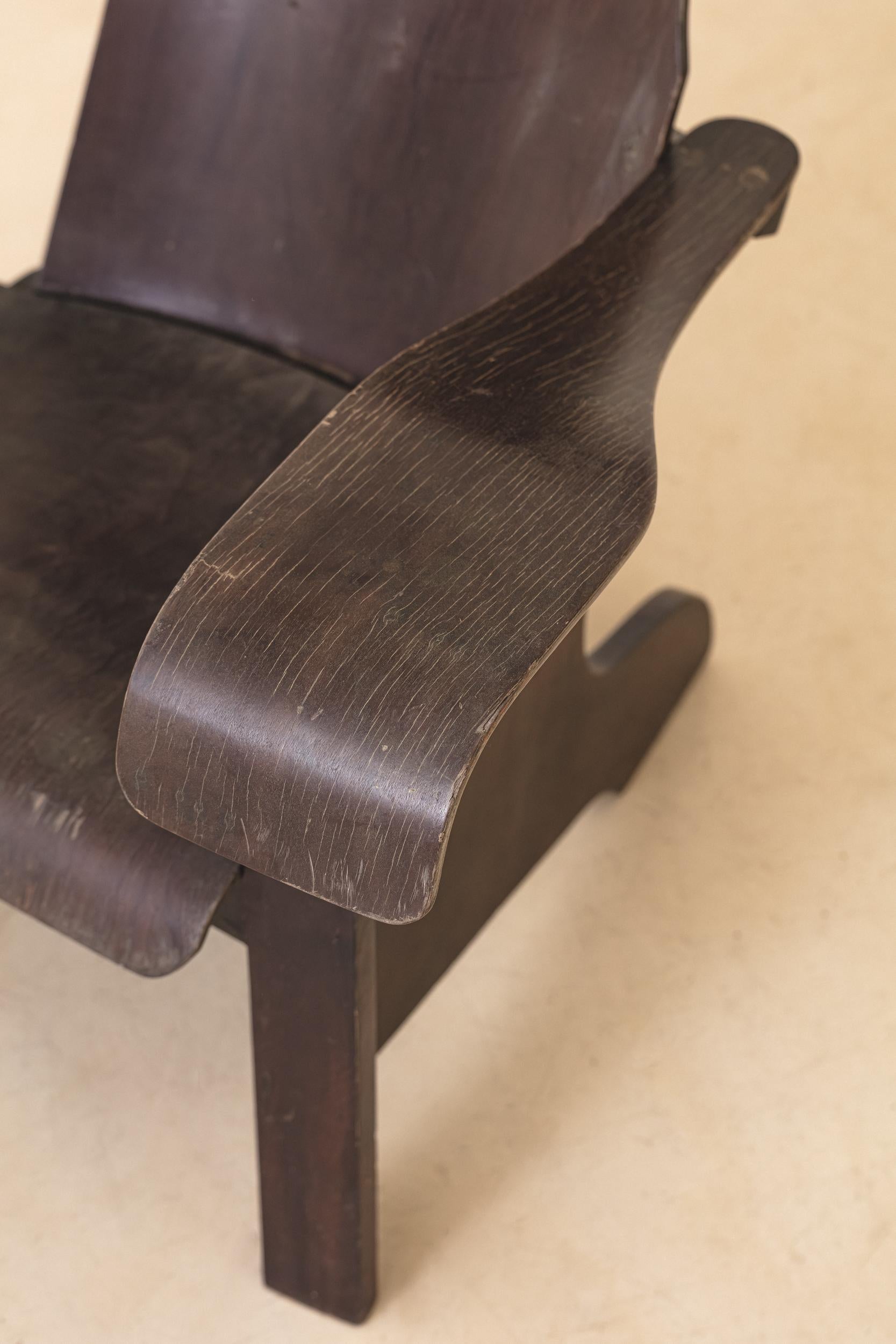 Silla de salón Vintage Imbuia de Móveis Cimo, Años 60, Brasil Mediados de siglo en venta 2