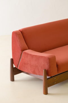 Vintage Imbuia Sofa von Móveis Cimo, 1960er Jahre, Brasilianische Mitte des Jahrhunderts
