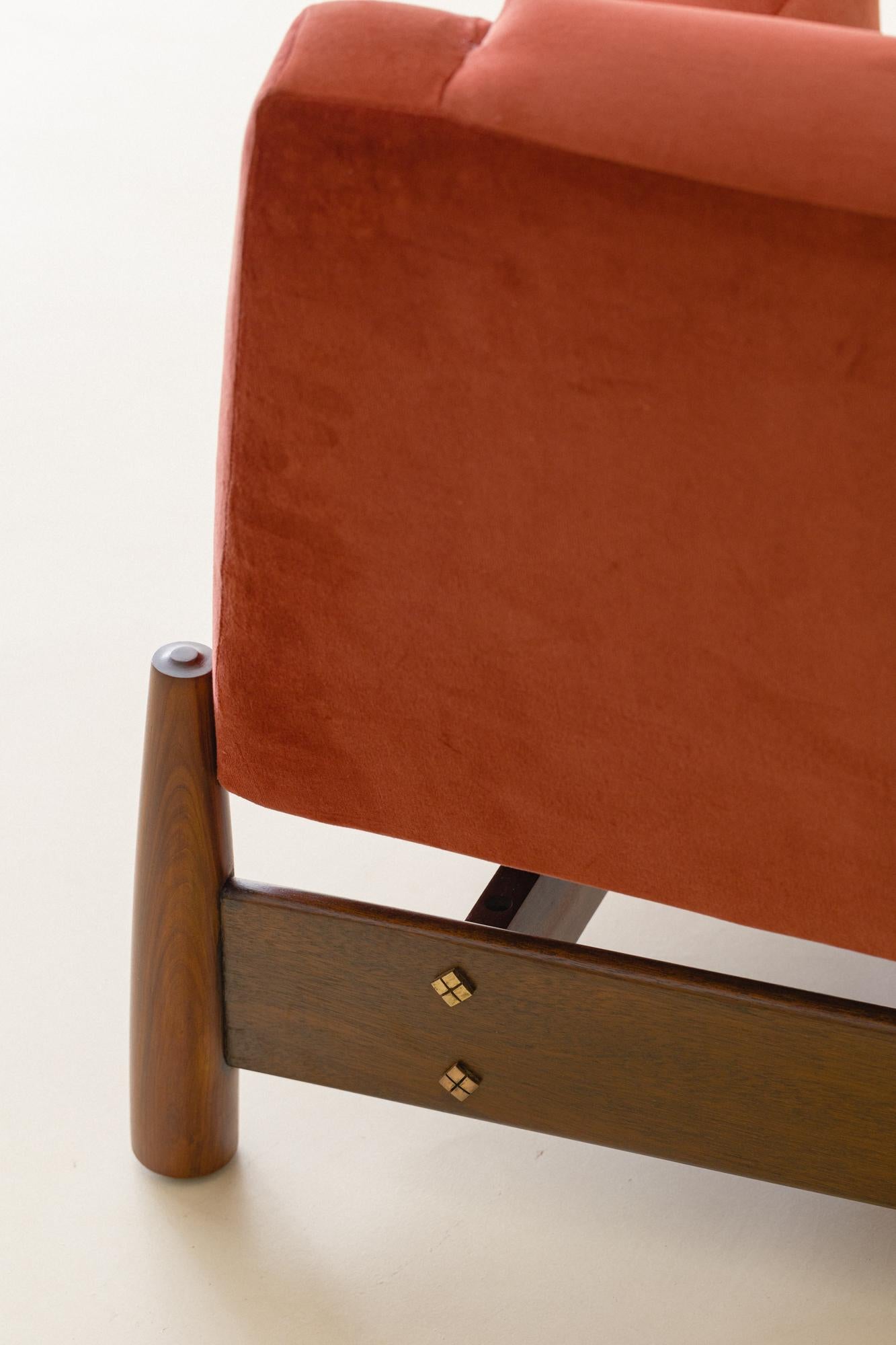 Canapé vintage Imbuia par Móveis Cimo, 1960, Brésil Midcentury en vente 1