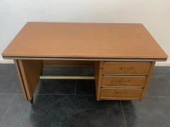 Vintage Imitation Wood Vinyl Desk by Mascagni for Harrods of London