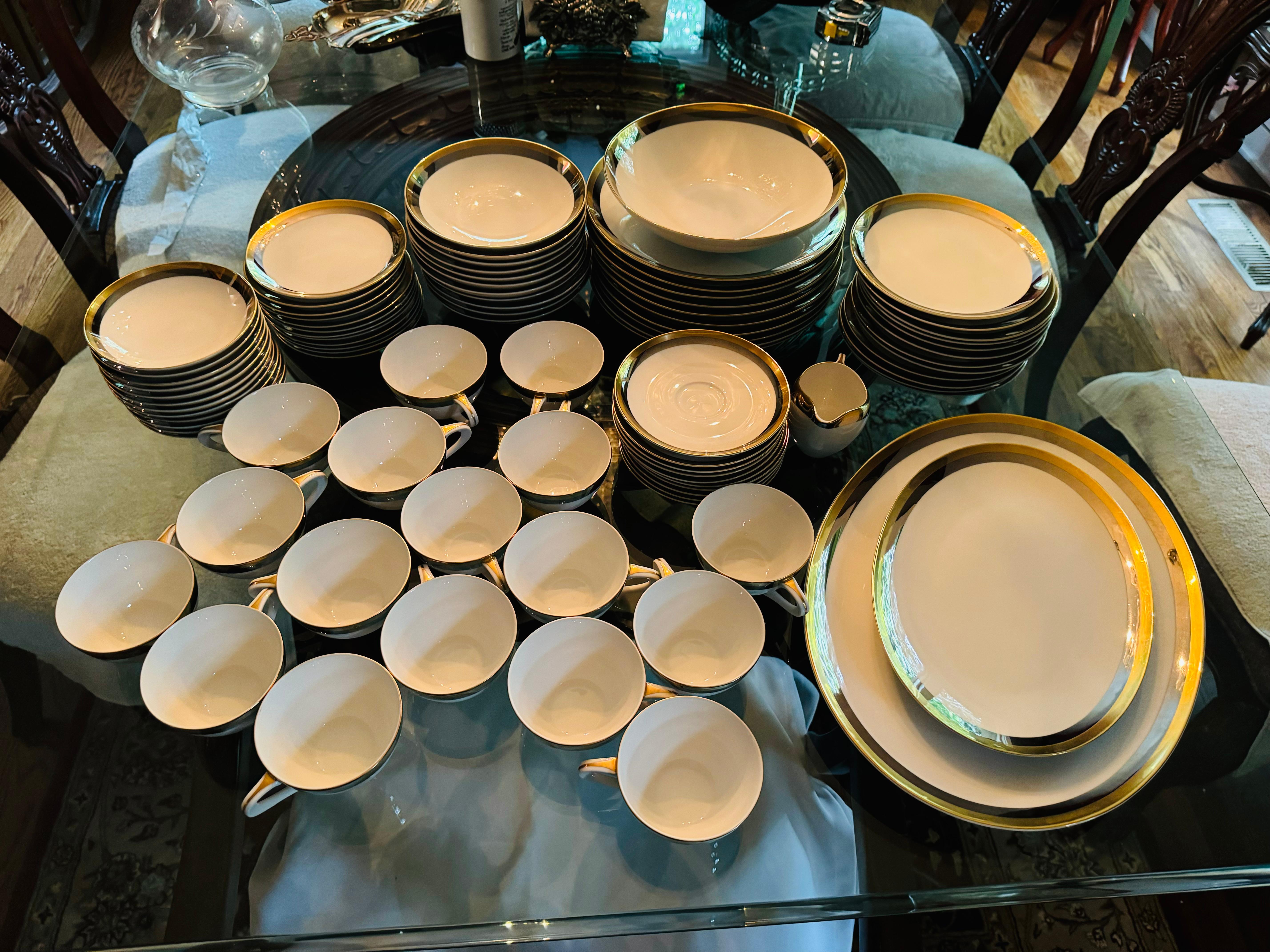 Vintage Imperial Deluxe Fine China Royal Muse 6845 by Sango Dinner  Set per 10 in vendita 7