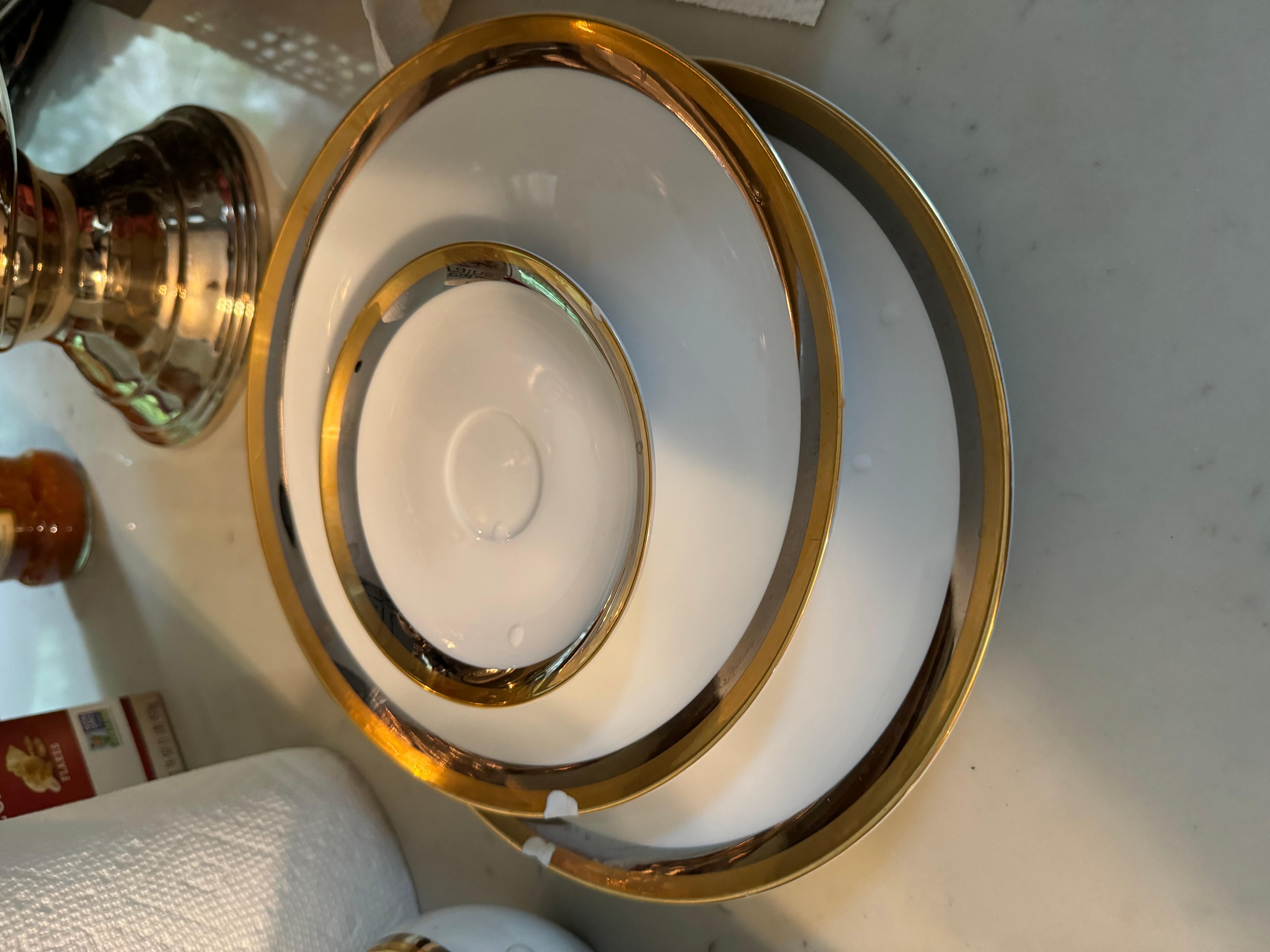Art Déco Vintage Imperial Deluxe Fine China Royal Muse 6845 by Sango Dinner  Set per 10 in vendita