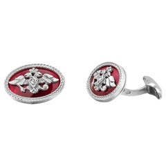 Vintage Imperial Fabergé Era Gilt Sterling Silver Double Headed Eagle Cufflinks