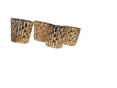 Vintage Imperial Glass Co. Copas "Bambu Gold" Oro de 22 quilates, Juego de 4