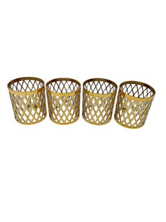 Vintage Imperial Glass Co. Sekai Ichi Vasos Rocks Oro de 22 Quilates, Set de 4