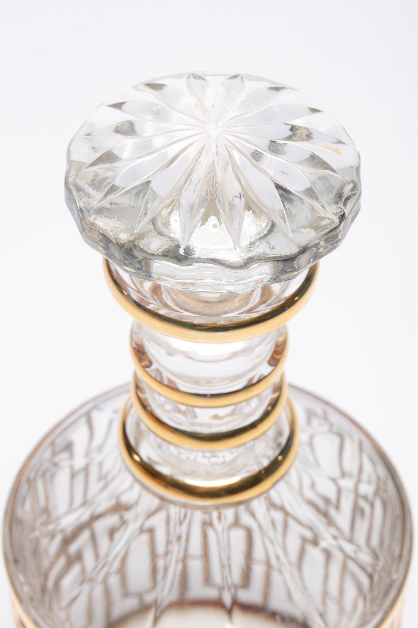 Hollywood Regency Vintage Imperial Glass Co. Shoji Decanter 22-Karat Gold, 1960s