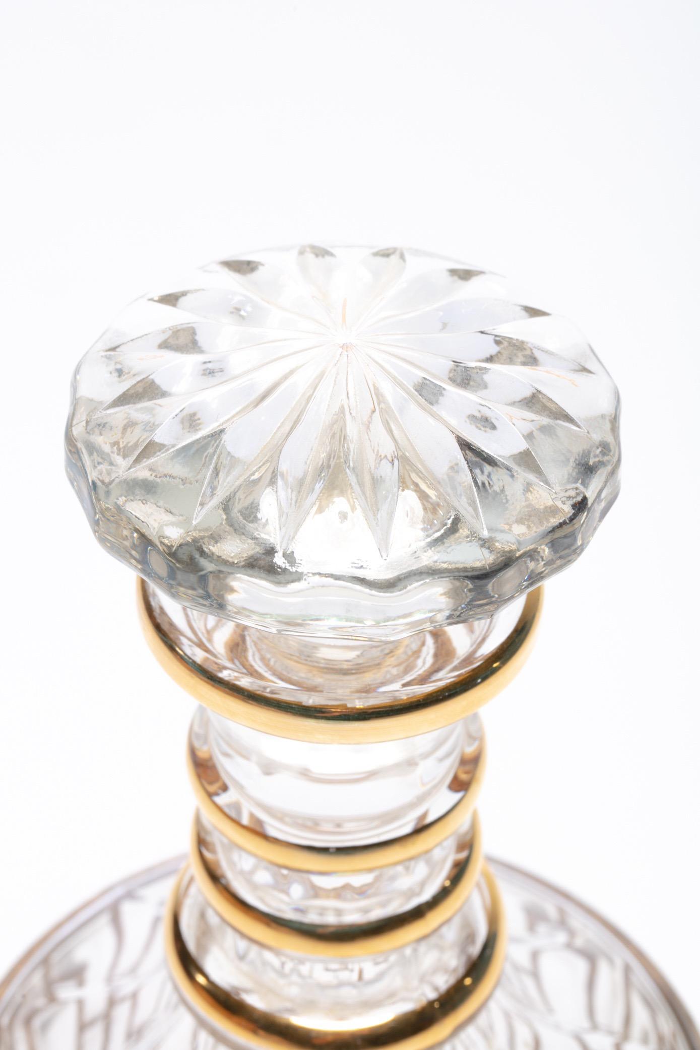 Mid-20th Century Vintage Imperial Glass Co. Shoji Decanter 22-Karat Gold, 1960s