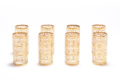 Vintage Imperial Glass Co. Shoji Highball Glasses 22-Karat Gold 1960s 'Set of 8'