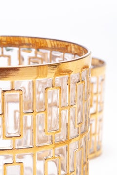 Vintage Imperial Glass Co. Shoji Ice Bowl 22-Karat Gold, 1960s