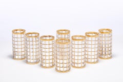 Vintage Imperial Glass Co. Toril de Oro Highball Glasses 22-Karat Gold, Set of 8