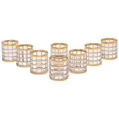 Vieille Imperial Glass Co. Verres Toril de Oro Rocks en or 22 carats, années 1960, lot de 8