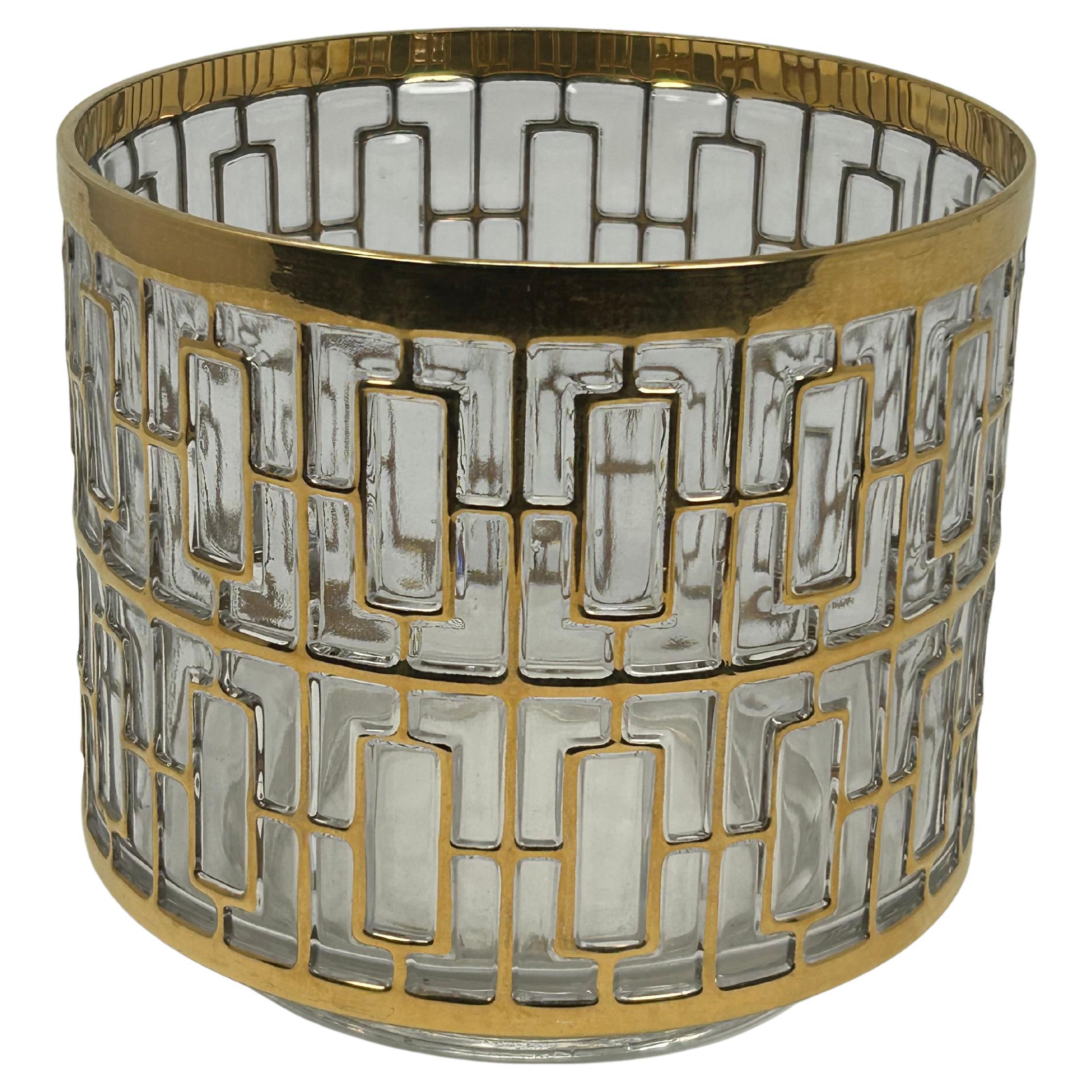 Vintage Imperial Glas Eisschale in der "Shoji" Muster