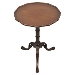 Antique Imperial Mahogany Georgian Style Pedestal Base Tea Table Side Table