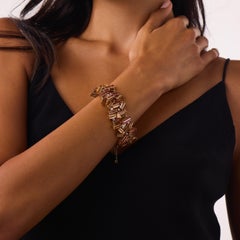 Vintage imperial topaz diamond 18k yellow gold bracelet