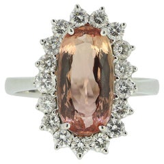 Vintage Imperial Topaz Diamond Cluster Ring