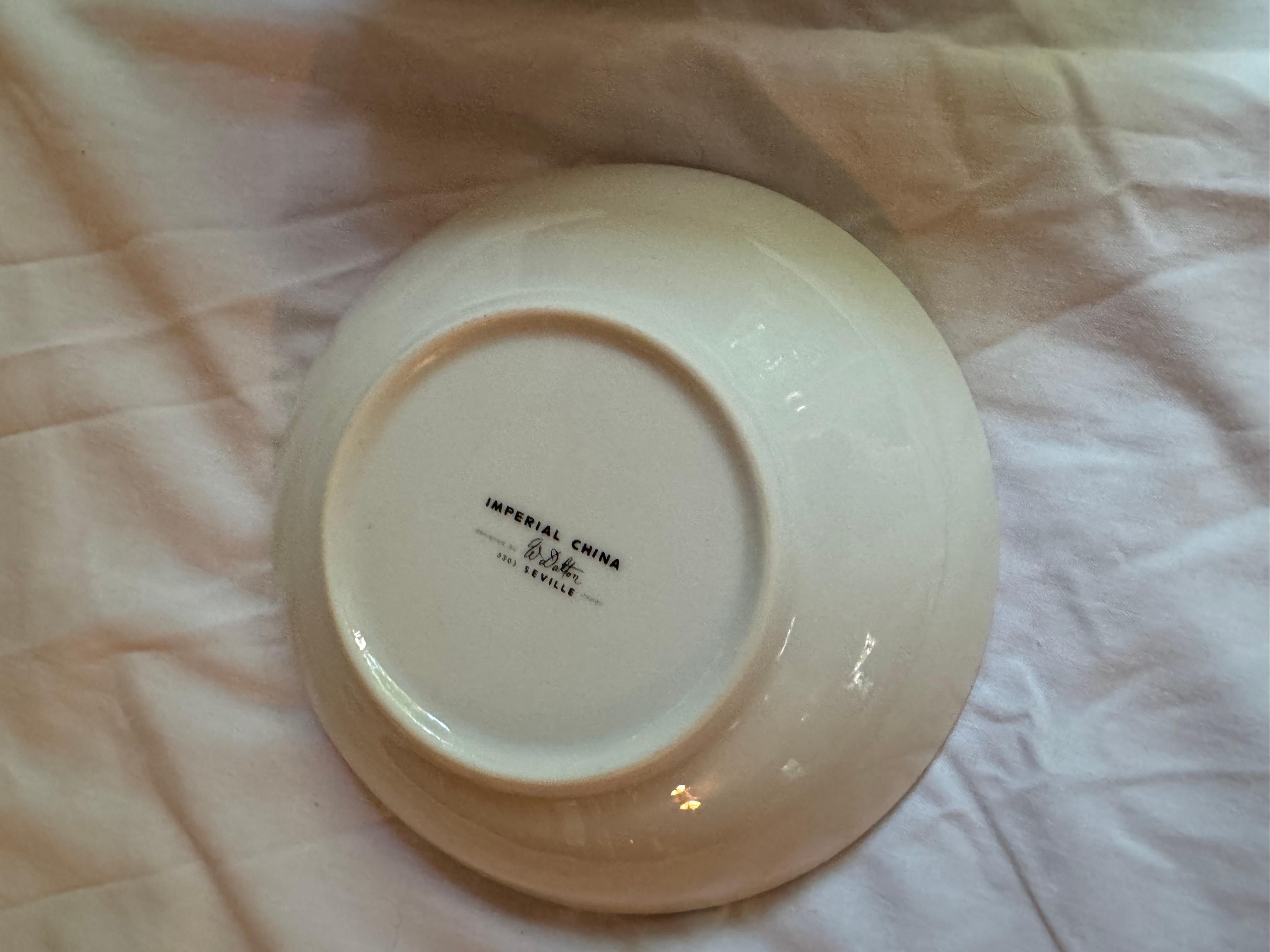 Imperil Seville Dinner Chine d'epoca, firmato dall'artista 96 pezzi Set per 12 persone in vendita 5