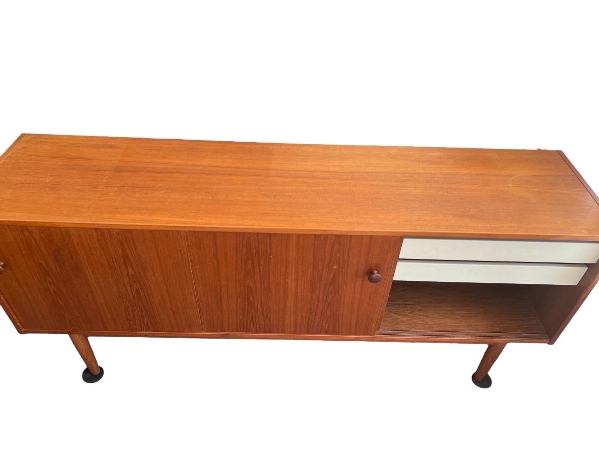 Vintage Imported Danish Mid-Century Modern Credenza or Record Cabinet In Good Condition In Seattle, WA
