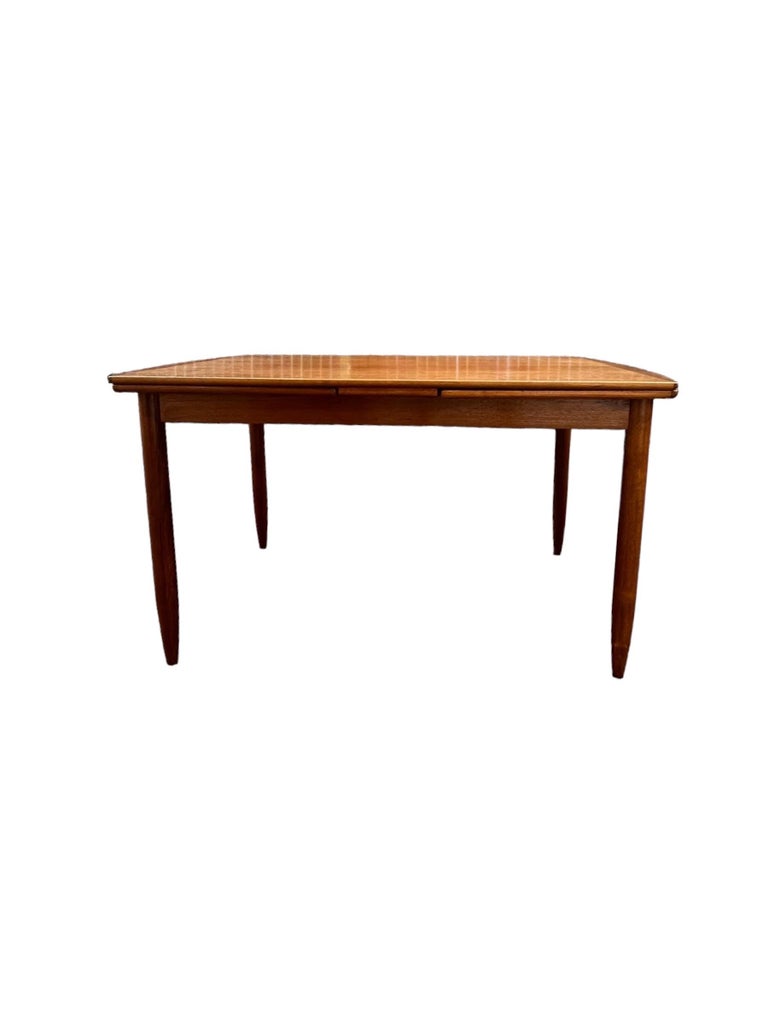 Mid-Century Modern Vintage Imported  Danish Modern Teak Dining Table with Extension Leaves For Sale
