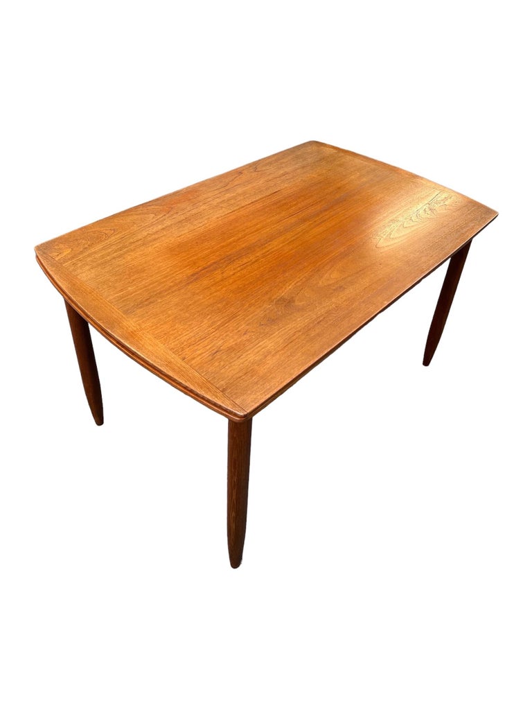 Mid-20th Century Vintage Imported  Danish Modern Teak Dining Table with Extension Leaves For Sale