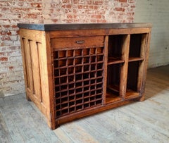 Vintage Imposing Table & Kitchen Island with Steel Top
