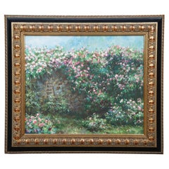Vintage Impressionist Floral Rose Garden Wall Landscape Canvas Oil Painting