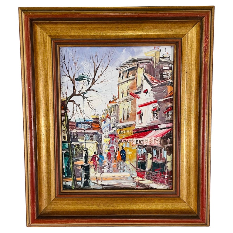 Vintage Impressionist Oil on Canvas Painting, Signed For Sale