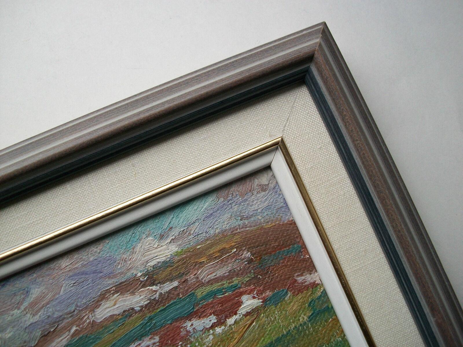 20ième siècle Peinture à l'huile impressionniste vintage - non signée - encadrée - Canada - Mid 20th C. en vente