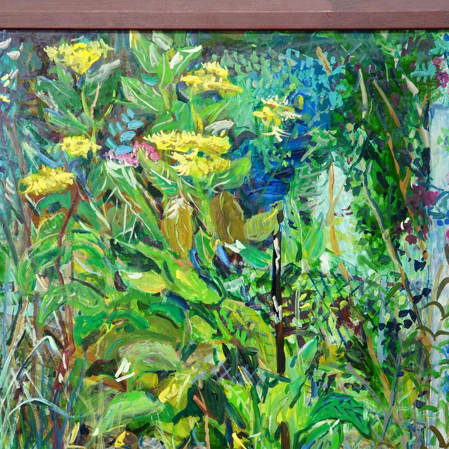 Pittura a olio impressionista d'epoca di uno scenario di giardino, Alexander Michael 1994 In condizioni buone in vendita a Berghuelen, DE