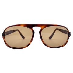 Vintage In The Style Of  Pierre Cardin Michael Caine Dark Brown 1960 Sunglasses