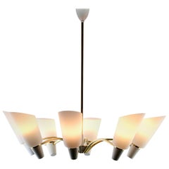 Vintage in the Style of Stilnovo Chandelier Eight Arms Italian, 1960s
