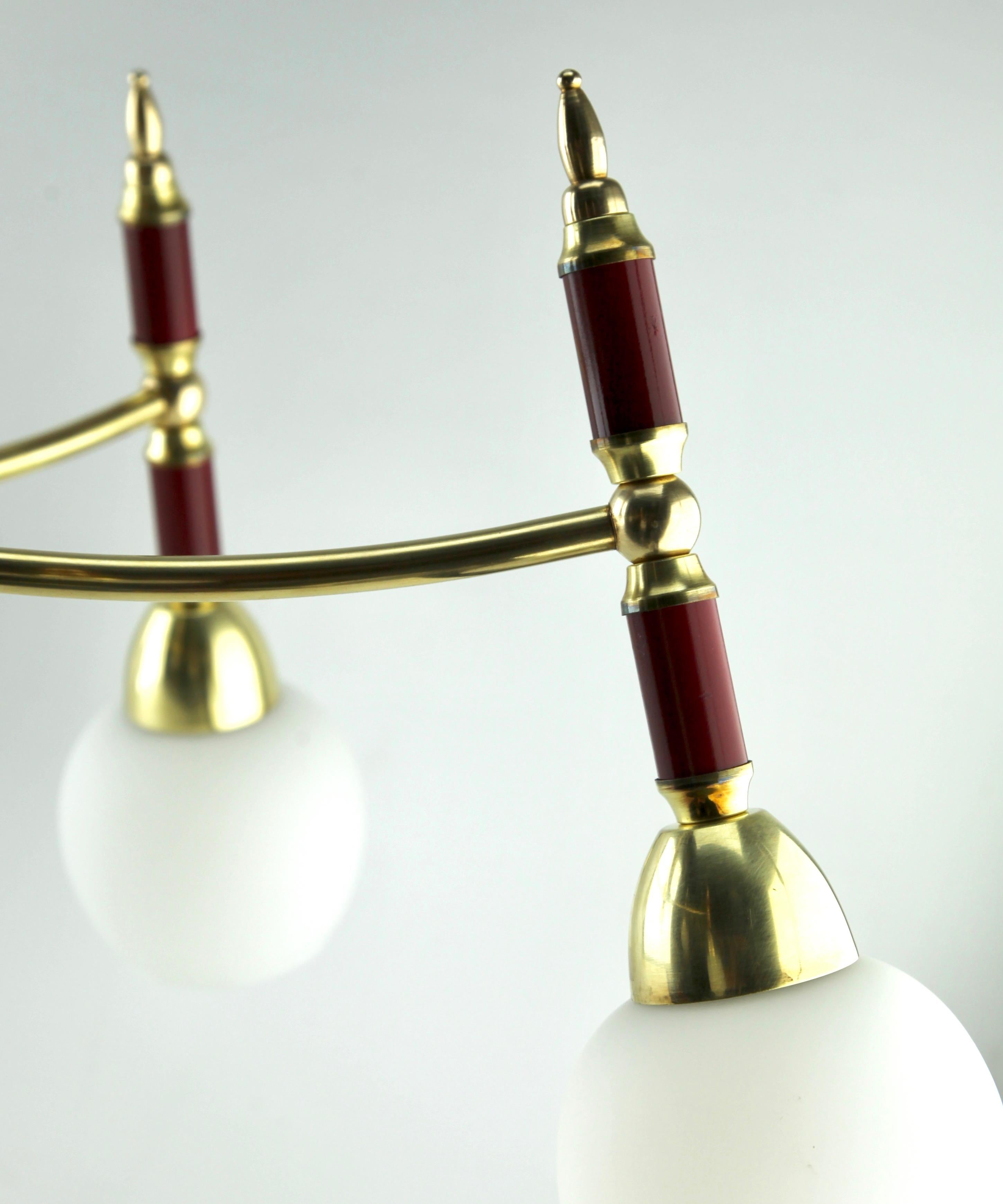 Mid-20th Century Vintage in the Style of Stilnovo Chandelier Six Arms Italian, 1960s