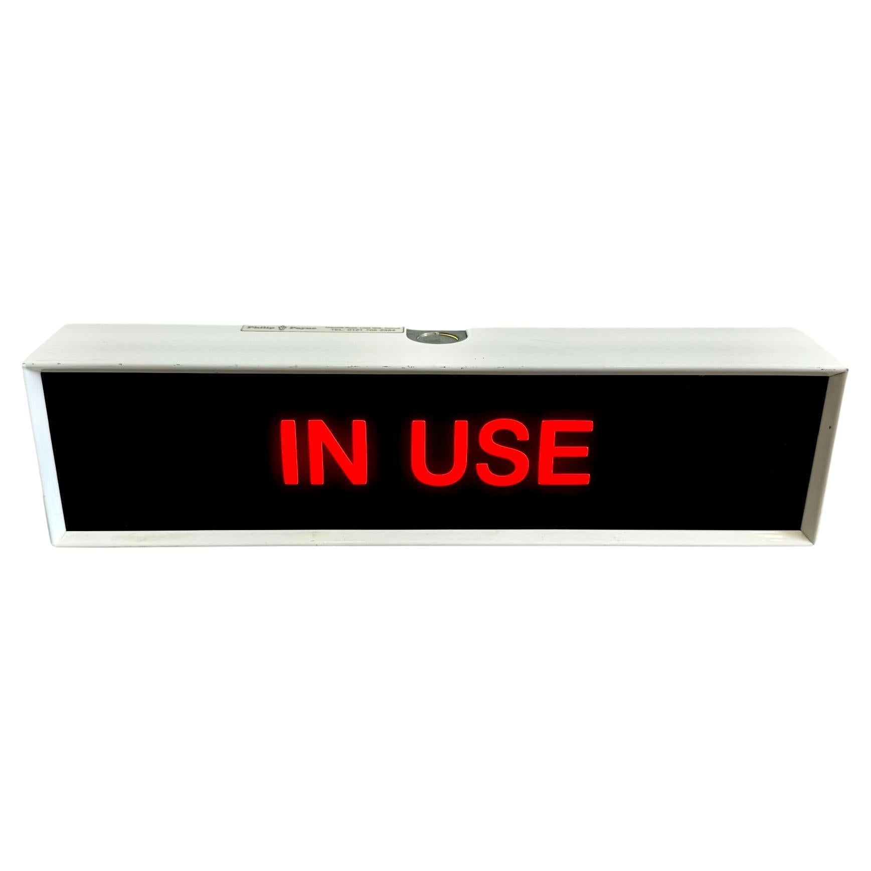Vintage 'IN USE' Illuminated Sign, 1980s England For Sale