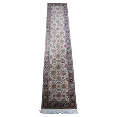 Tapis de couloir vintage indien oriental en laine à motifs floraux 10'