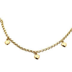 Vintage Indian 14k Yellow Gold Heart Anklet