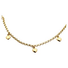 Indischer 14 Karat Gelbgold Herzanhänger im Vintage-Stil