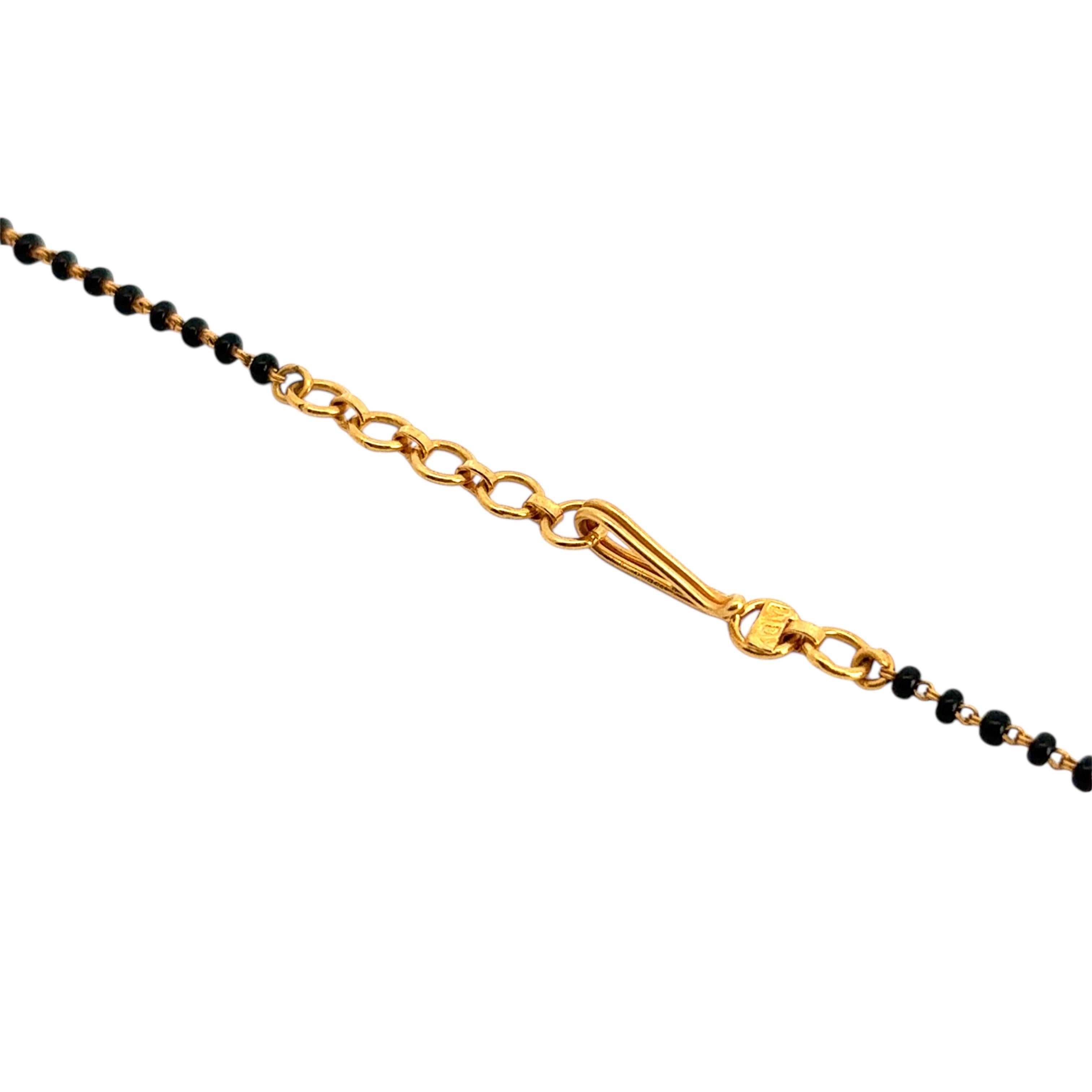 Indische 22 Karat Gelbgold Halskette mit abnehmbarem goldenem Anhänger, schwarze Perle und abnehmbarem Anhänger im Angebot 5