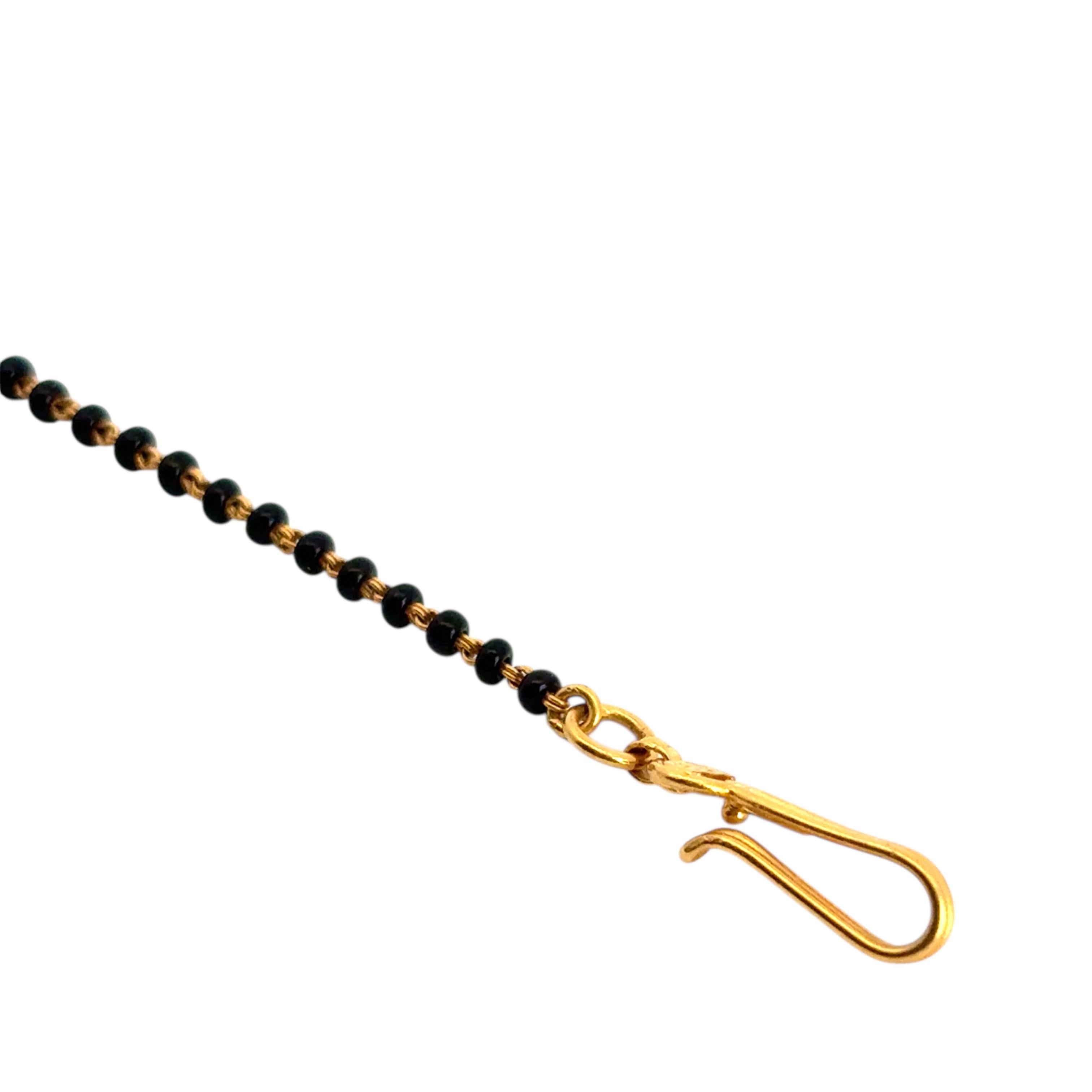Indische 22 Karat Gelbgold Halskette mit abnehmbarem goldenem Anhänger, schwarze Perle und abnehmbarem Anhänger im Angebot 4