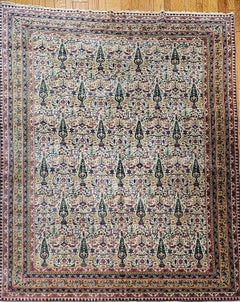 Tappeto indiano di Agra dei primi del XX secolo, tessuto a mano con motivo “Albero della Vita”, 9' x 12'