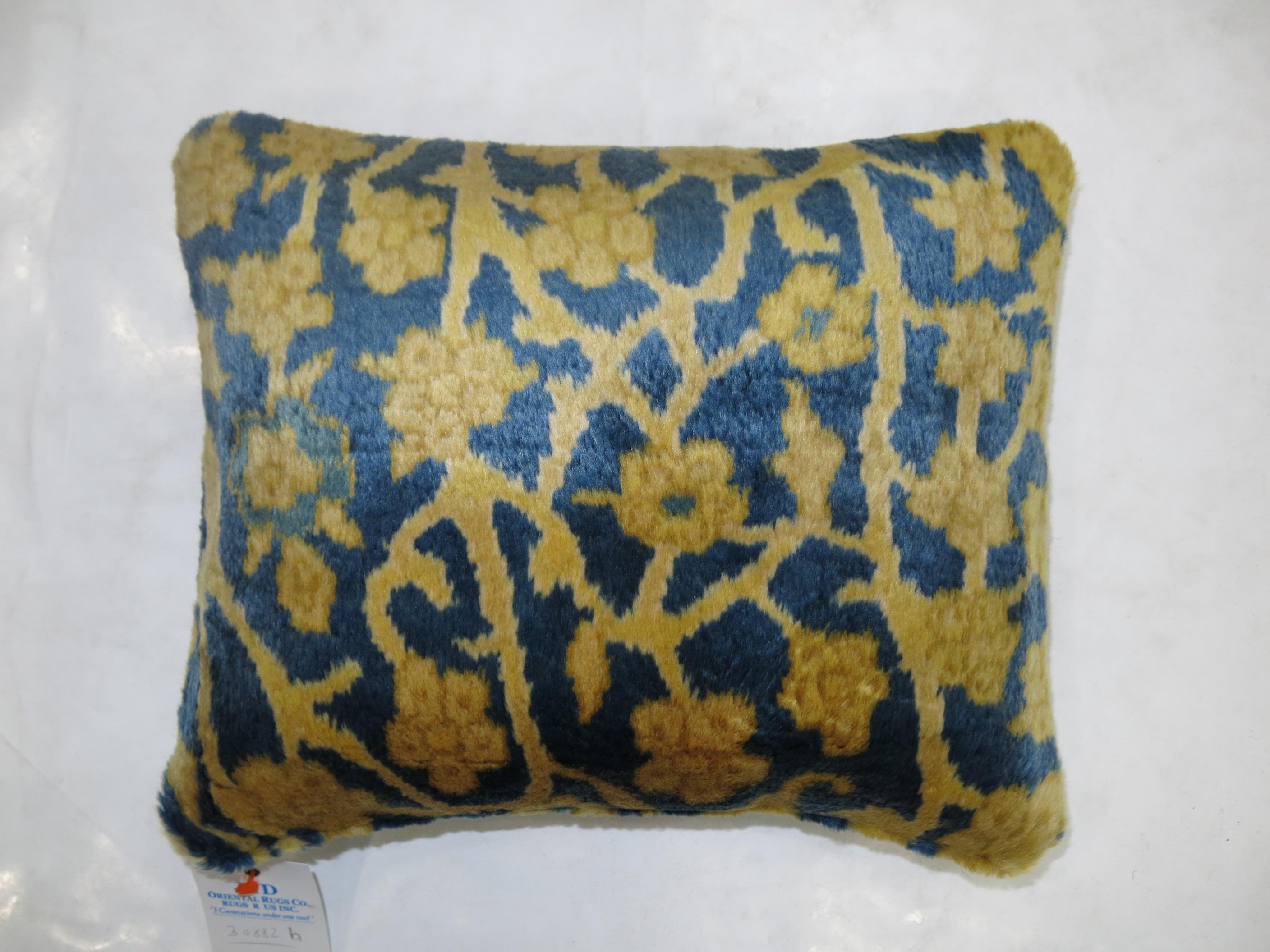 Vintage Indian Agra Rug Pillow In Excellent Condition In New York, NY