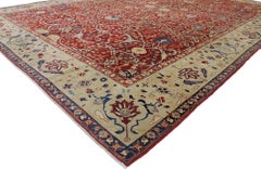 Vintage Indian Agra Rug with Modern Jacobean Style